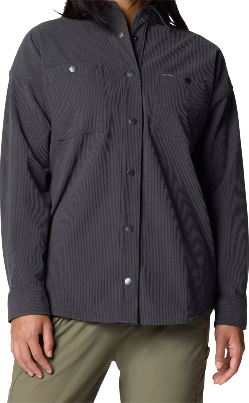 Columbia Blue Point Creek Damen Hemdjacke dunkelgrau L - Damenjacken