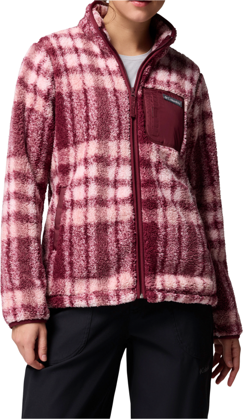Columbia West Bend Print II Damen Fleecejacke dunkelrot S - Damenjacken