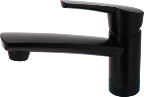 Comet Einhebelmischer COMO Kompakt mit Schalter Auslauf 14 cm mattschwarz - Einhebelmischer