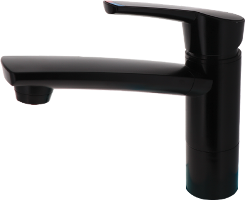 Comet Einhebelmischer COMO mit Schalter Auslauf 14 cm mattschwarz - Einhebelmischer
