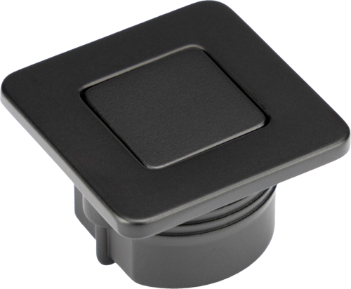 Confurn Push Lock + Push In Schloss Druckknopf mit Rosette schwarz - Scharniere, Beschläge & Möbelzubehör