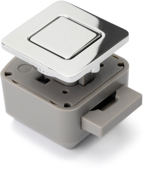 Confurn R-EVOLUTION Push Lock Schließsystem eckig chrom glänzend galvanisiert - Vorhängeschlösser & Verriegelungen