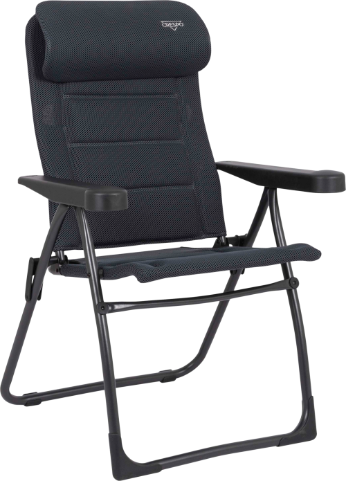 Crespo AP/215-ADC-86 Campingstuhl mit 7-fach verstellbarer Rückenlehne / verstellbarer Kopfstütze grau - Klappstühle