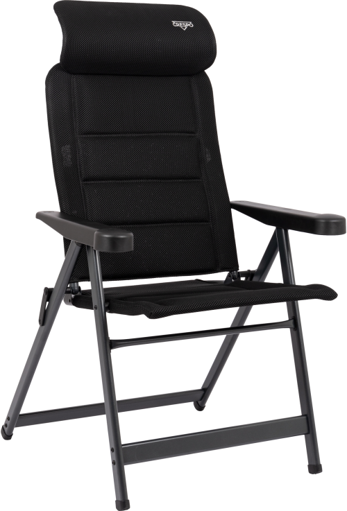 Crespo AP/237-ADC-80 Campingstuhl mit 7-fach verstellbarer Rückenlehne / verstellbarer Kopfstütze schwarz - Klappstühle
