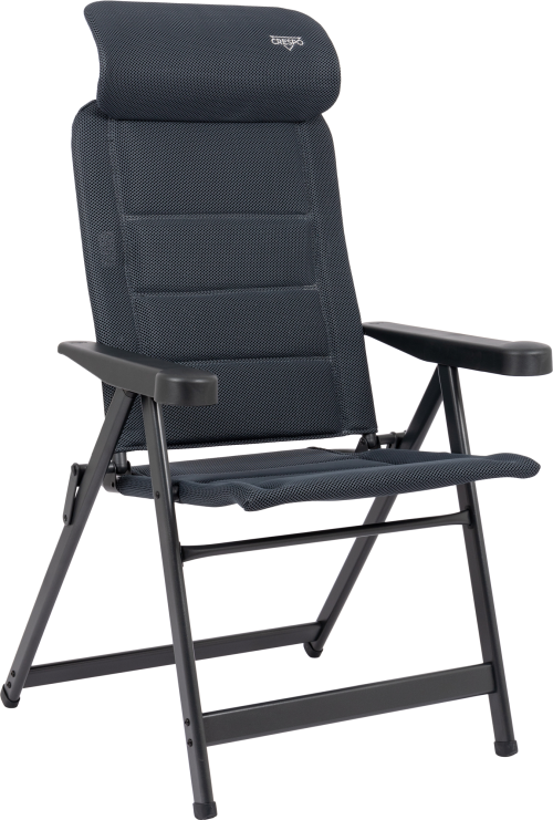 Crespo AP/237-ADC-86 Campingstuhl mit 7-fach verstellbarer Rückenlehne / verstellbarer Kopfstütze grau - Klappstühle