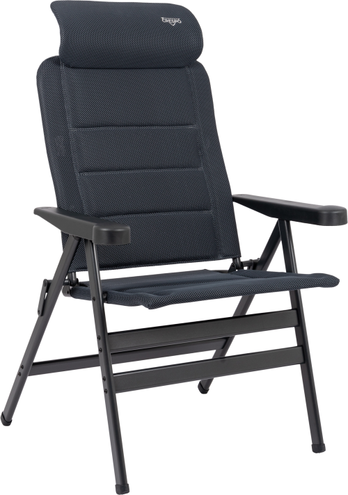 Crespo AP/238-ADC-86 Campingstuhl extra breit mit 7-fach verstellbarer Rückenlehne / verstellbarer Kopfstütze / bis 200 kg grau - Klappstühle