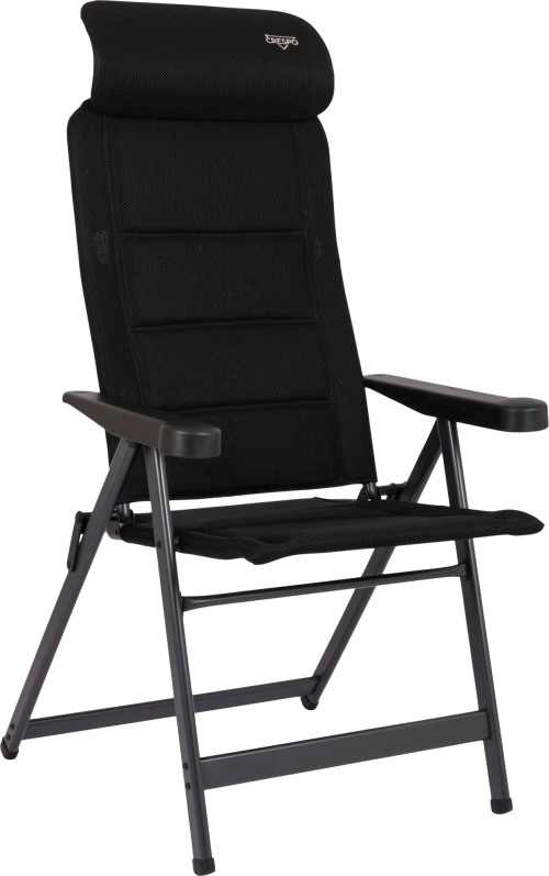 Crespo AP/240-ADC-80 Campingstuhl mit 7-fach verstellbarer Rückenlehne / verstellbarer Kopfstütze schwarz - Klappstühle