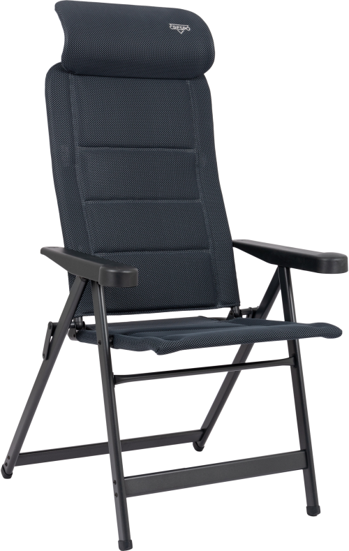 Crespo AP/240-ADC-86 Campingstuhl mit 7-fach verstellbarer Rückenlehne / verstellbarer Kopfstütze grau - Klappstühle