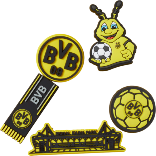 Crocs Jibbitz BVB Schuhanstecker 5er Pack gelb  - Handschuhe, Gürtel & Sonstiges