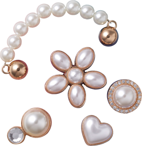 Crocs Jibbitz Dainty Pearl Jewelry Schuhanstecker 5er Pack gold  - Handschuhe, Gürtel & Sonstiges