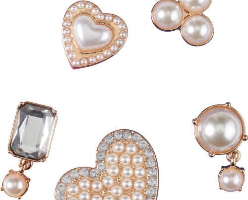 Crocs Jibbitz Pearly Hearts 5er Pack gold  - Handschuhe, Gürtel & Sonstiges