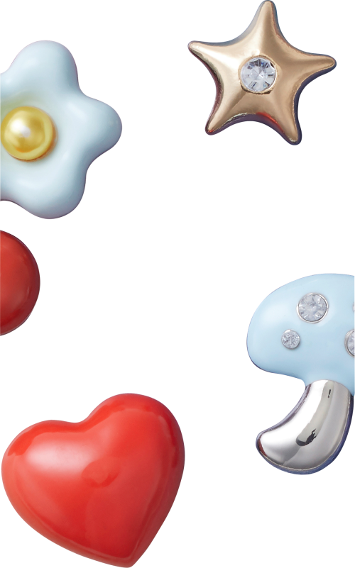 Crocs Jibbitz Puffy Metals 5er Pack rot  - Handschuhe, Gürtel & Sonstiges