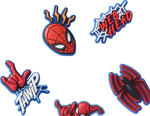 Crocs Jibbitz Spider Man 5er Pack rot  - Handschuhe, Gürtel & Sonstiges