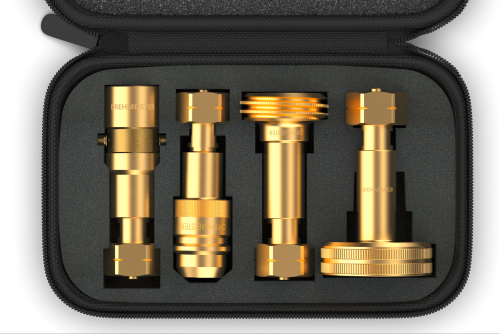 DREHMEISTER LPG Gasflaschen Adapter Set inklusive Etui W21.8L/G.12 - Gasadapter und -kupplung