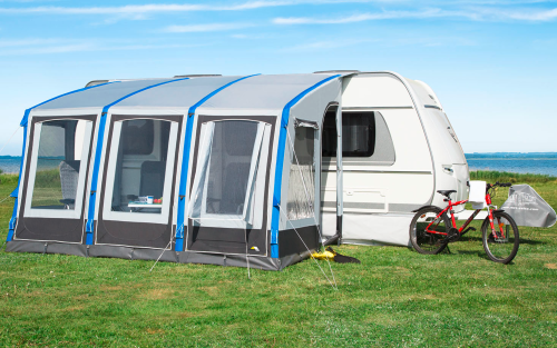 DWT Space Air HQ 375 L aufblasbares Luftvorzelt Anbauhöhe 250 - 265 cm - Wohnwagenvorzelte