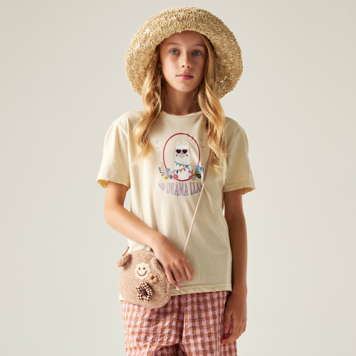 Dare2b Trailblazer III Kinder Baumwollshirt beige 116 - Kinder T-Shirts & -hemden von Dare 2b