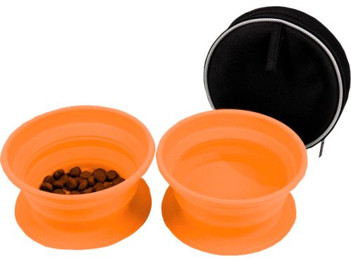 Disc-O-Bed Dog-Bowl faltbarer Silikon Futternapf Set 2 Stück - Hundezubehör