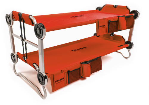 Disc-O-Bed Kid-O-Bunk Kinder Camping Stockbett inkl. Seitentaschen rot / silber - Feldbetten