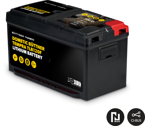 Dometic Büttner Lithiumbatterie Tempra TLB120F 12 V / 120 Ah mit integrierter Heizung - Fahrzeug-Batterien