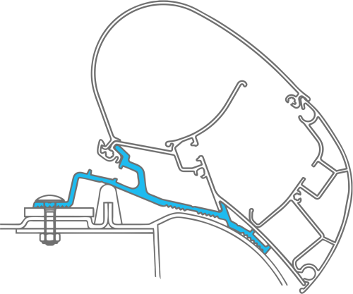 Dometic Dachmarkisenadapter PerfectRoof Adapter 022 für Renault Master / Opel Movano (1997 – 2010) - Markisenadapter