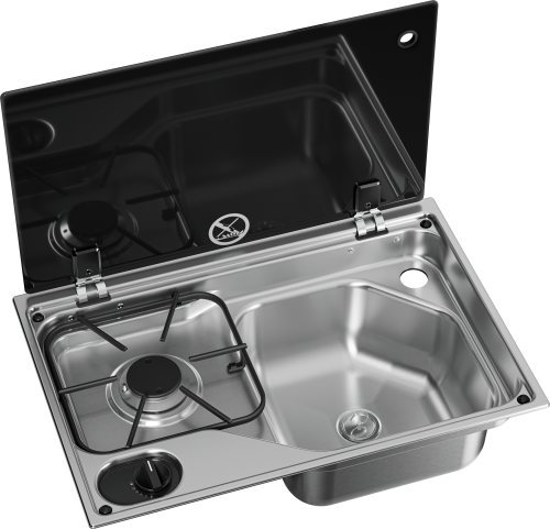 Dometic Koch-Spüle-Kombination CVC1525G mit Glasabdeckung  - Koch-Spül-Kombinationen