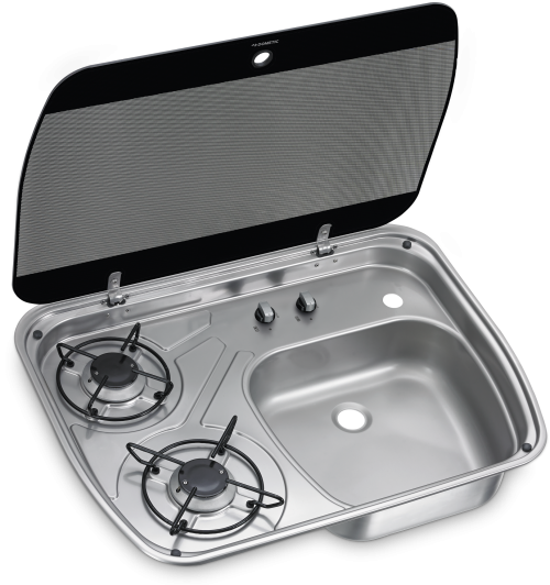 Dometic Kochfeld und Spüle mit Glasdeckel HSG 2445 2-flammig 600 x 445 mm - Koch-Spül-Kombinationen