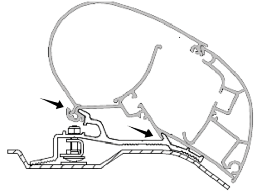 Dometic PR2000 Adapterkit Ducato / Boxer / Jumper - Markisenadapter