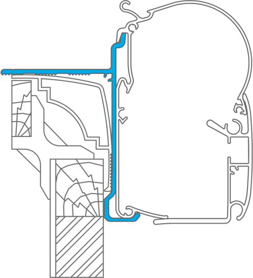 Dometic PW-ADAPT Adapter für Wandmarkisen PW 1100, PW 1500 & PW 3800 3m - Markisenadapter