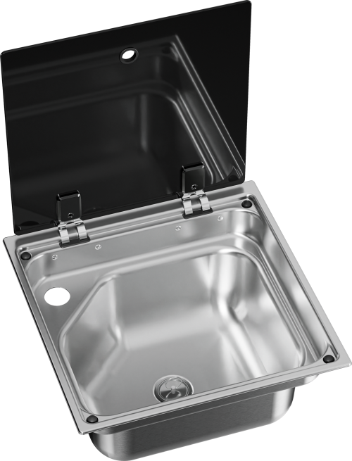 Dometic Spülbecken eckig  CVS1350G mit Glasabdeckung - Spülbecken