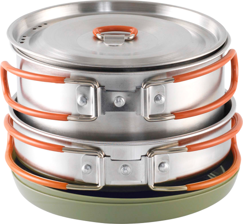 Easy Camp Moss 2 Kochset 6 teilig inkl Pfanne / Deckel / Becher / Teller - Kochgeschirr-Sets