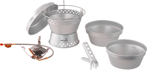 Easy Camp Sturmkocher und Herd-Set mit Windschutz 1600 W - Kartuschenkocher