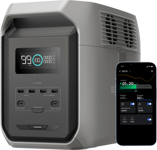 EcoFlow Delta 3 1500 Tragbare Powerstation 1,5 kWh 1.800 W - Powerstations