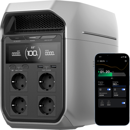 EcoFlow Delta 3 Plus Tragbare Powerstation 1 kWh 1.800 W - Powerstations