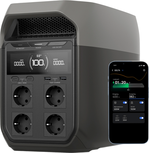 EcoFlow Delta 3 Tragbare Powerstation 1 kWh 1.800 W - Powerstations