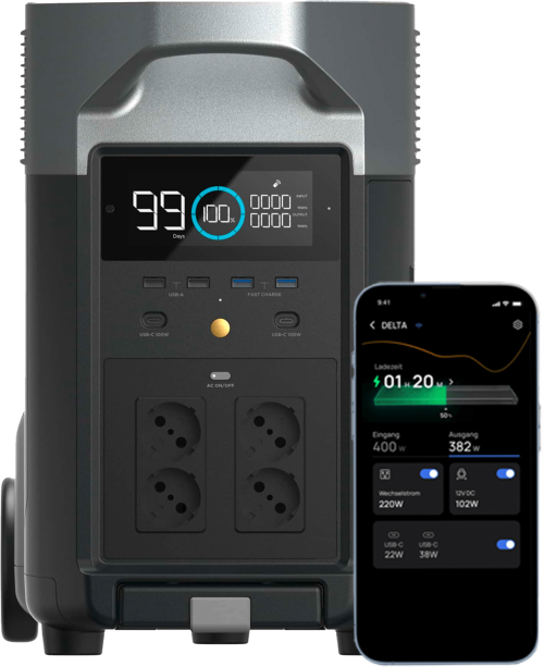 EcoFlow Delta Pro Tragbare Powerstation 3,6 kWh 3.600 W - Powerstations
