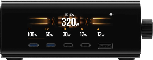 EcoFlow Rapid Pro Desktop-Ladegerät für Rapid Pro Powerbanks mit 4x USB-C / 1x USB-A / 320  W - Batterie-Ladegeräte