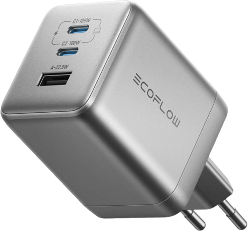 EcoFlow Rapid Pro Ladegerät 100 W mit 2 x USB-C / 1 x USB-A Ports - Batterie-Ladegeräte