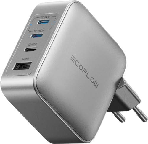 EcoFlow Rapid Pro Ladegerät 140 W mit 3 x USB-C / 1x USB-A Ports - Batterie-Ladegeräte