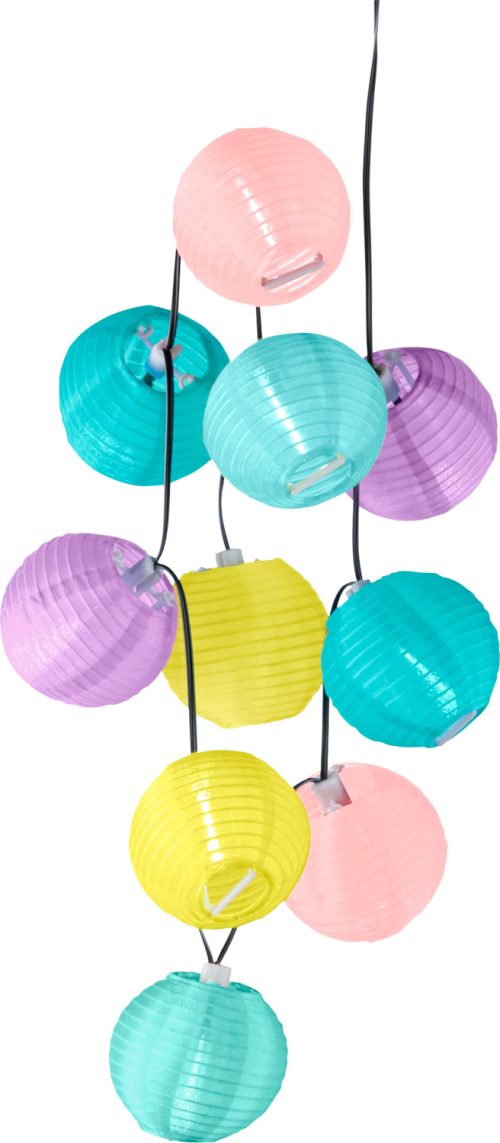Edco Solar Lampionkette LED bunt 240 cm - LED Campingleuchten