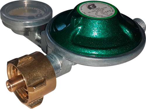 Enders Gasdruckregler mit Manometer und SBS 1,5 kg/h, 50 mbar - Camping-Gasdruckregler