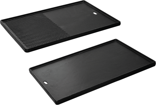 Enders Hyde 4+6 Guss-Wendeplatte aus emailliertem Gusseisen 24 x 41 cm - Grillroste, Pfannen und Platten