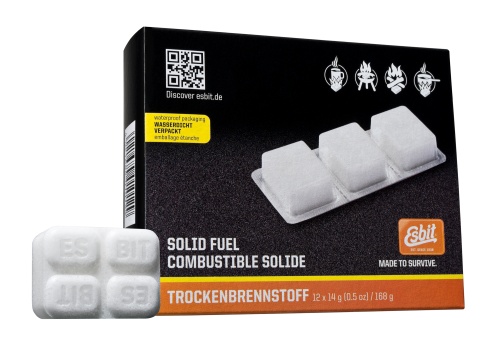 Esbit Trockenbrennstofftabletten 12 x 14g für Taschenkocher - Grillanzünder und -Kohle