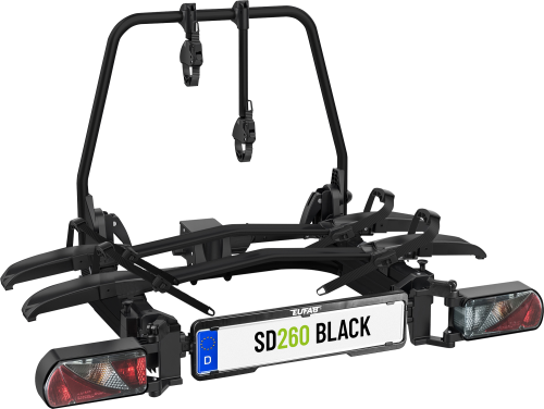 Eufab SD260 Kupplungs-Fahrradträger Schwarz für Flügeltür Kastenwagen für 2 Fahrräder, E-Bike geeignet - Fahrradträger für Anhängerkupplungen