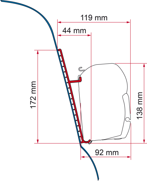 F45 Kit Fiberglasdach - Markisenadapter von Fiamma