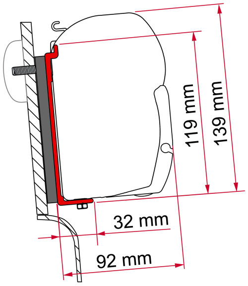 F45 Kit High Roof Adapter Westfalia - Markisenadapter von Fiamma