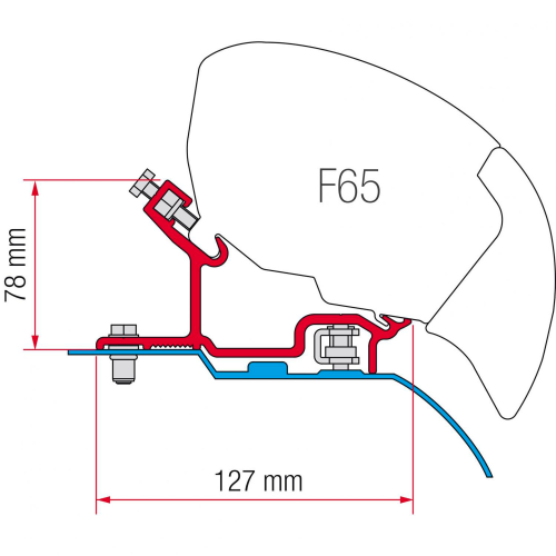 F65/F80 Kit Fiat Ducato - Citroen Jumper - Peugeot Boxer H3 (ab 2006) - Markisenadapter von Fiamma