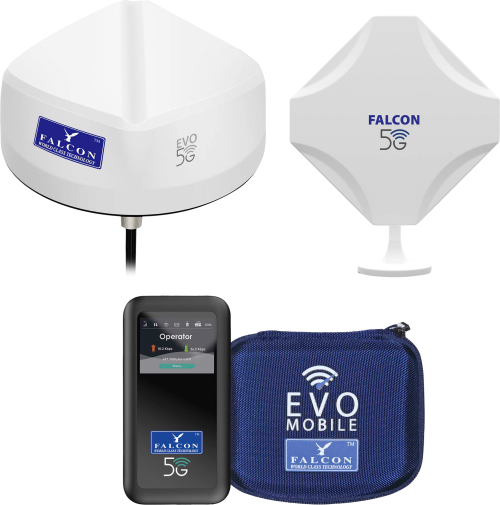 Falcon Evo 5G LTE Internetset feste und tragbare Highspeed-Lösung mit bis zu 3400 Mbit/s - Router-Sets
