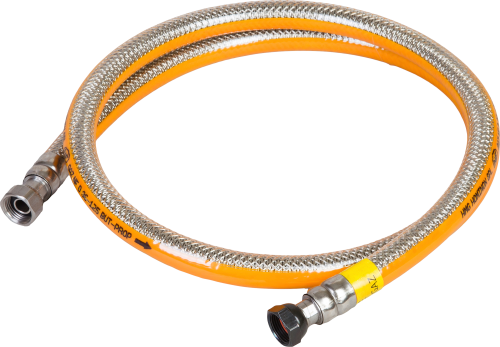 Favex Gasschlauch für Niederdruck Propan und Butan Edelstahl 1 Meter - Gas-Verlängerungsschläuche von Fawo
