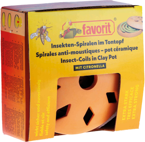 Favorit Terrakotta Räuchertopf mit zwei Citronella Moskitospiralen (3er Set) - Insektenabwehr & Mückenschutz von TGO