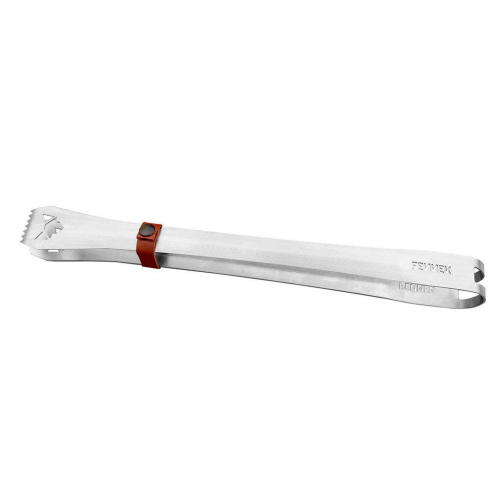 Fennek Grillzange groß 37 cm silber - Grillbesteck